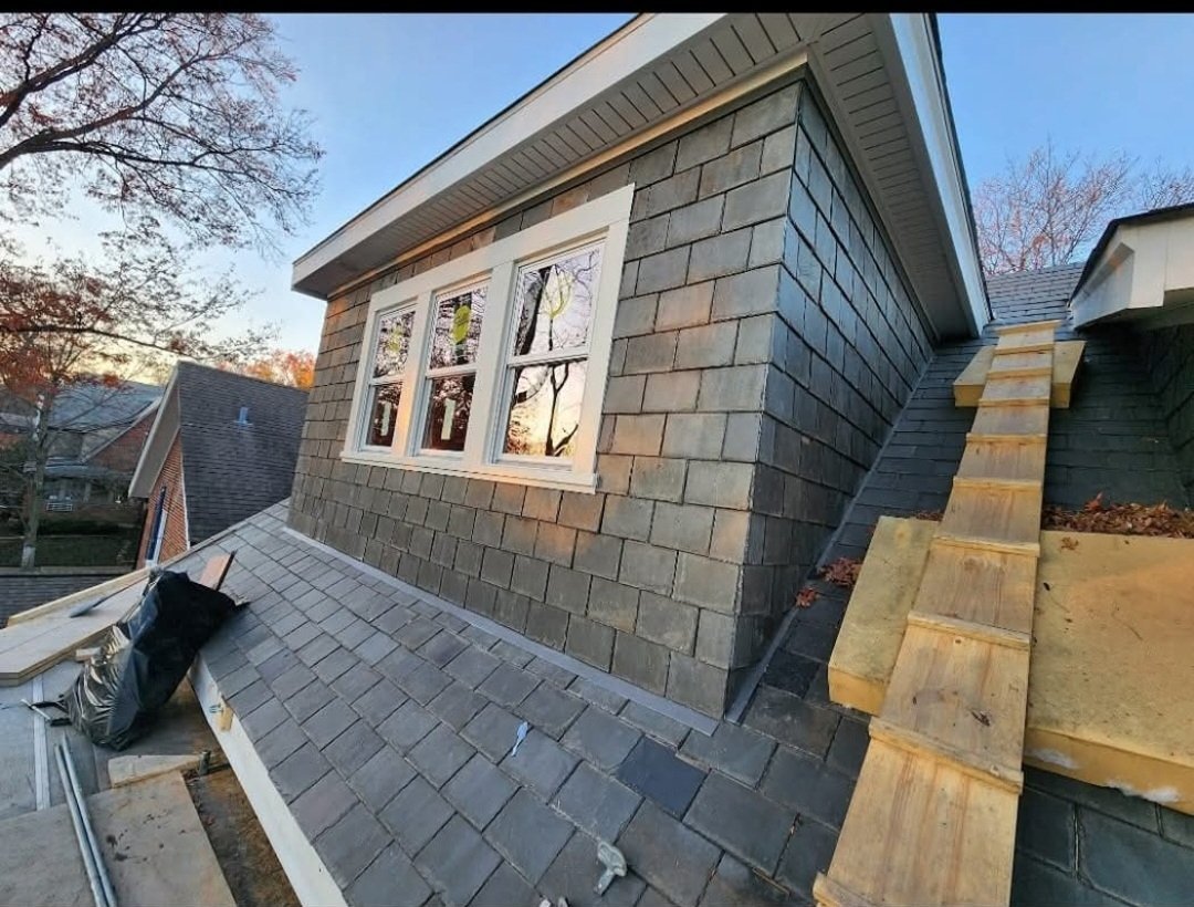 Slate dormer roof detail